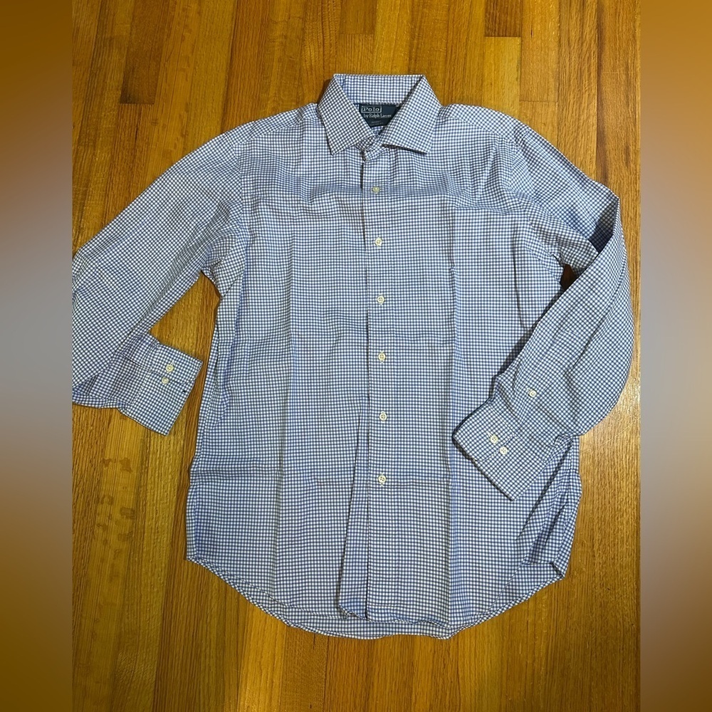 Polo Ralph Lauren Regent Custom Fit Plaid Men Button Up  Shirt 16 32/33(h8